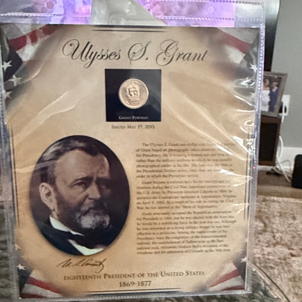 Ulysses S. Grant Commemorative Plaque and coin